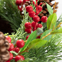 Juniper, Pine Cone and Red Berry Christmas Wreath