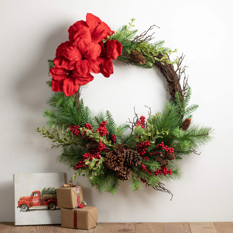 Amaryllis Pine Wreath