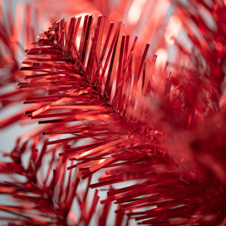 Red Illuminated Tinsel Wreath